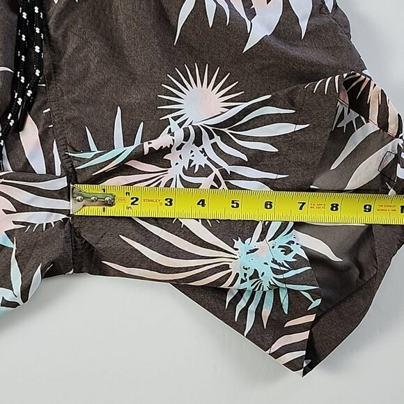 Zoo York Men's Lightweight Shorts Brown Tropical Print Elastic Waist Size Small - Picture 14 of 14